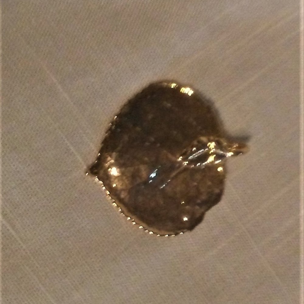 Vintage 50s Gold Leaf or Overlay Leaf Pendent, no chain